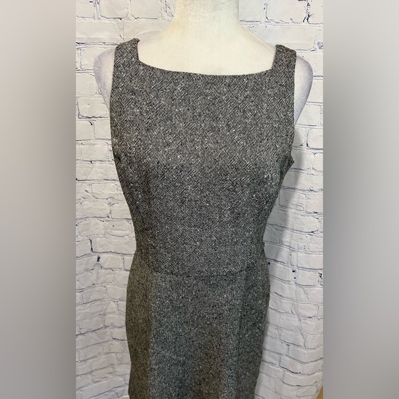 Ann Taylor Midi Sleeveless Grey Wool Blend Dress 12P - Picture 2 of 7